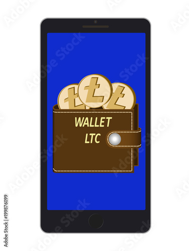 wallet of litecoin on a phone screen