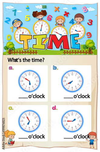 Worksheet for telling time