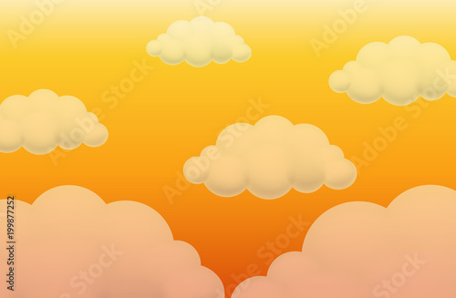 Background design with orange sky