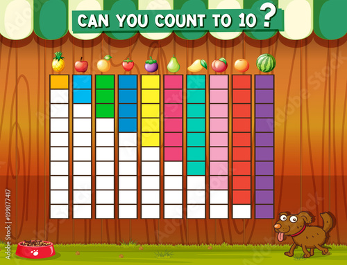 Counting to ten with different fruits