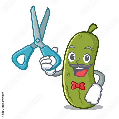 Barber pickle character cartoon style