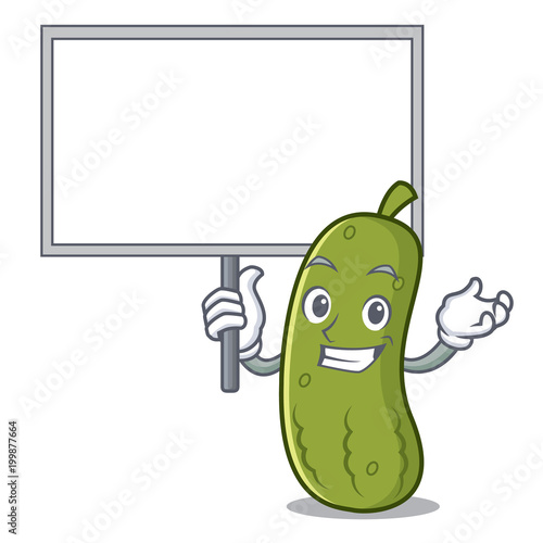 Bring board pickle character cartoon style