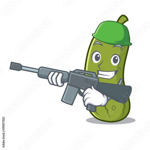Army pickle character cartoon style