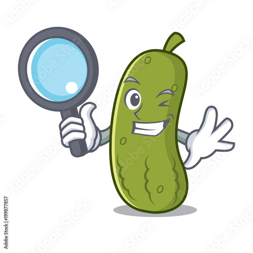 Detective pickle character cartoon style