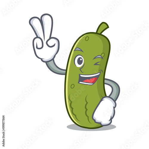 Two finger pickle character cartoon style