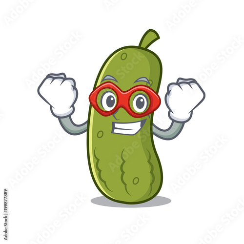 Super hero pickle character cartoon style