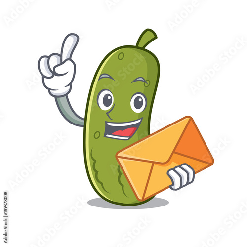 Envelope pickle character cartoon style