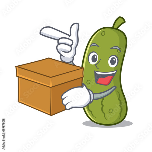 Box pickle character cartoon style