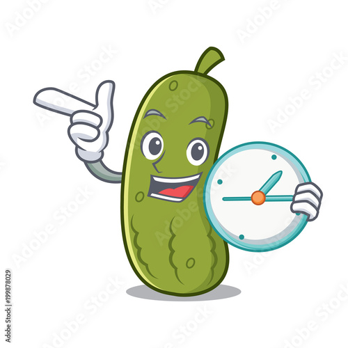 Clock pickle character cartoon style
