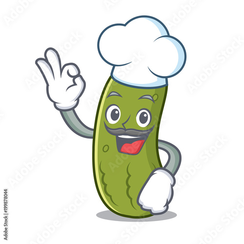 Chef pickle character cartoon style
