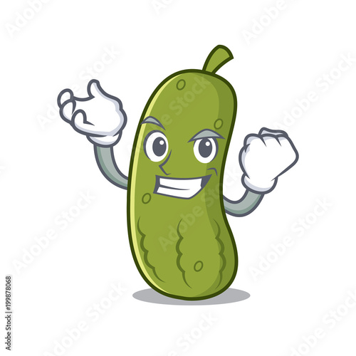 Successful pickle character cartoon style