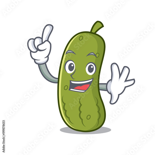 Finger pickle mascot cartoon style