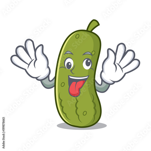 Crazy pickle mascot cartoon style
