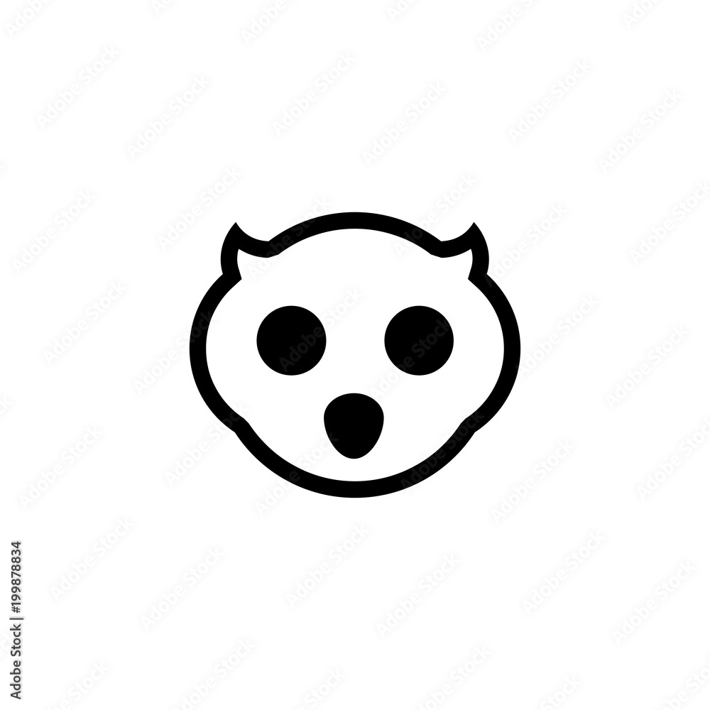 face of owl logo vector