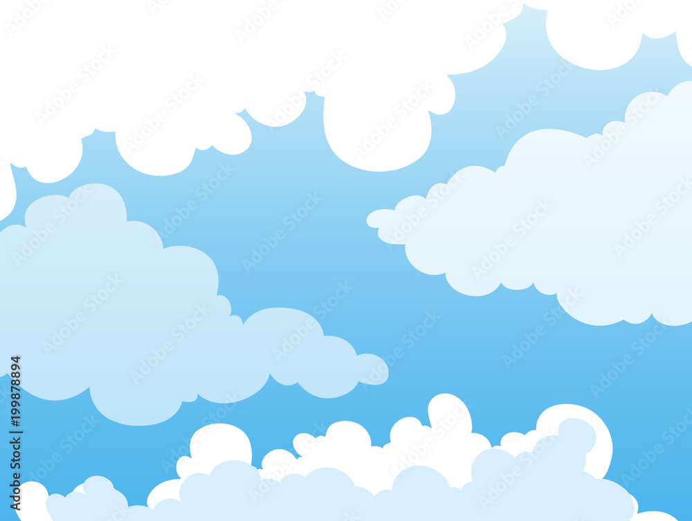 Background design with clouds in blue sky
