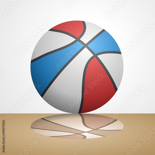 realistic basketball ball draw