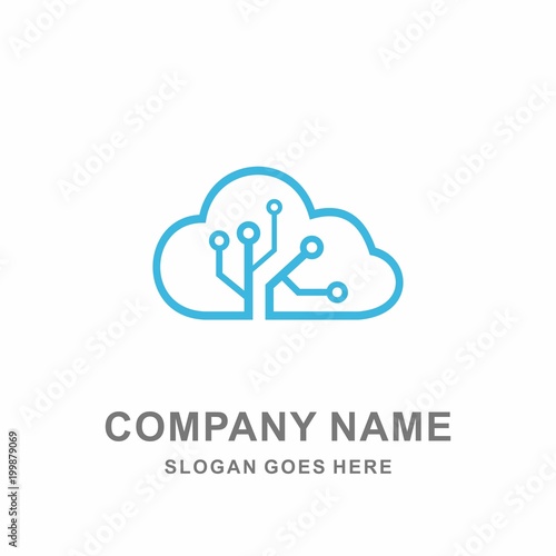 Logo Website Cloud Internet Networking Digital Link Connection Technology Computer Business Company Stock Vector Design Template