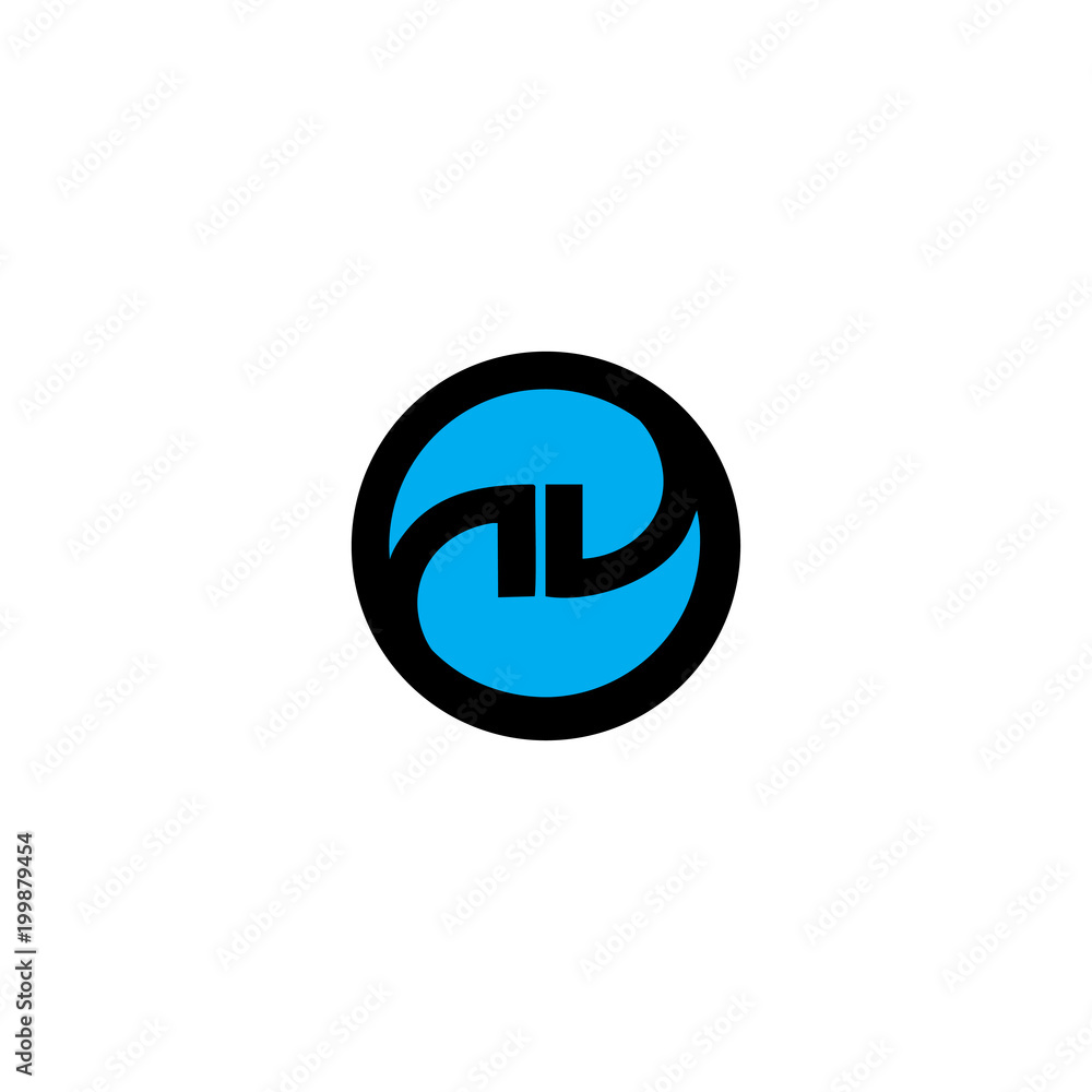 letter nd in a black circle logo vector letter nd in a black circle logo vector