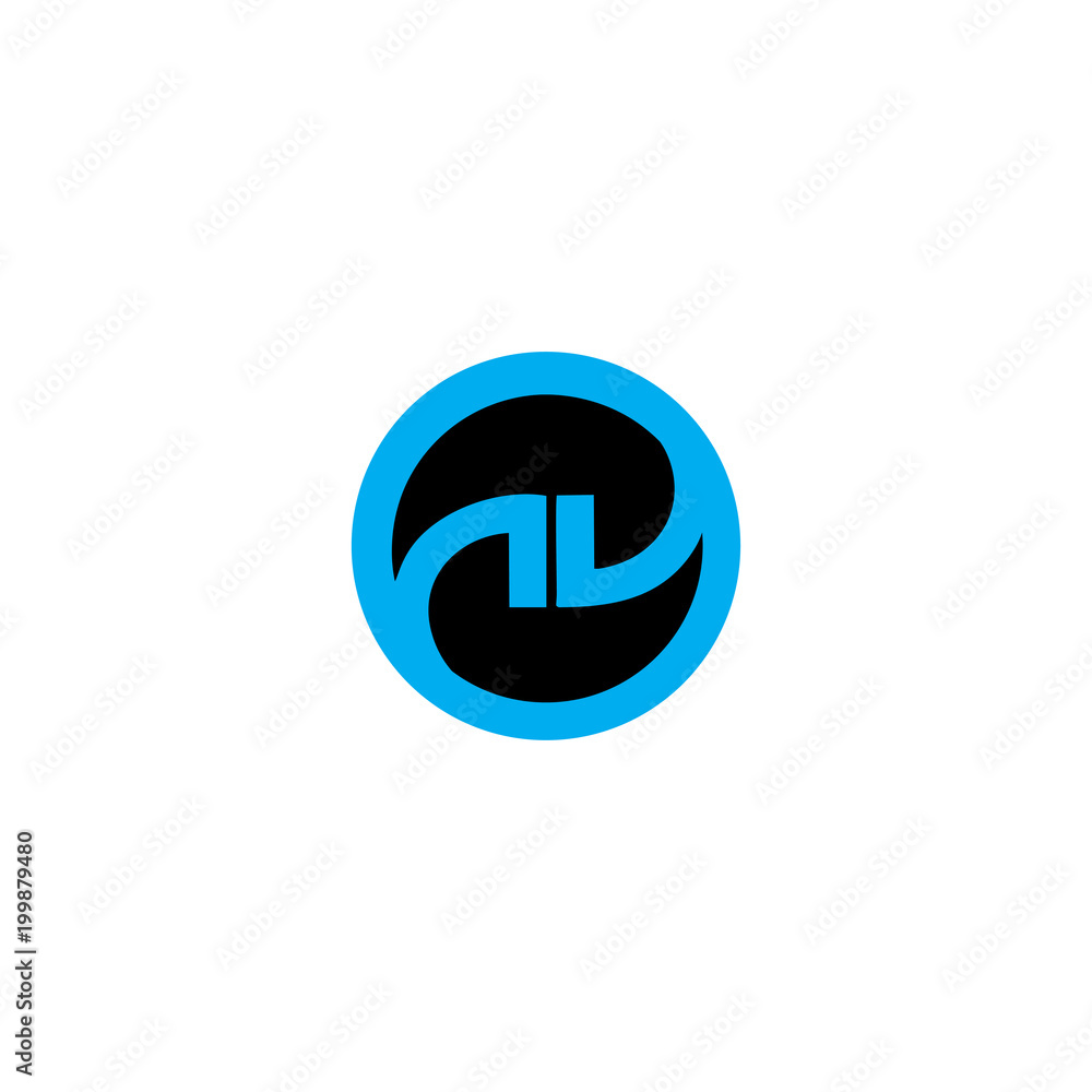 letter nd in a black circle logo vector letter nd in a black circle logo vector