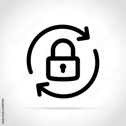 lock reload icon on white background