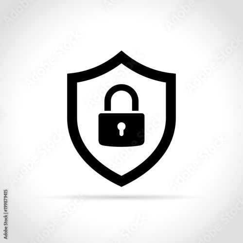 shield with padlock icon concept