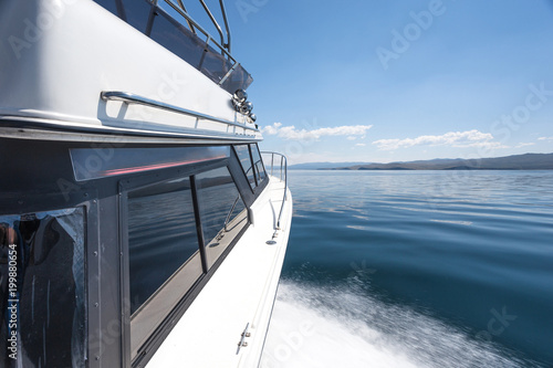 High-speed boat on the lake