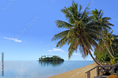 Landscape view of Muri lagoon in Rarotonga Cook Islands