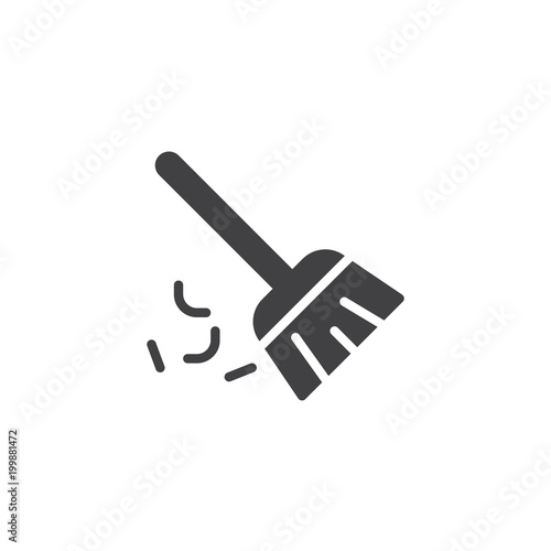 Sweeping broom vector icon. filled flat sign for mobile concept and web design. Besom simple solid icon. Symbol, logo illustration. Pixel perfect vector graphics