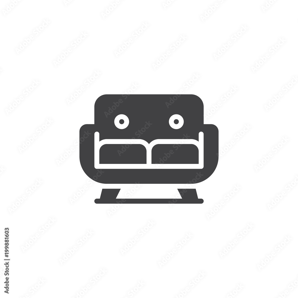 Sofa vector icon. filled flat sign for mobile concept and web design. Couch simple solid icon. Symbol, logo illustration. Pixel perfect vector graphics