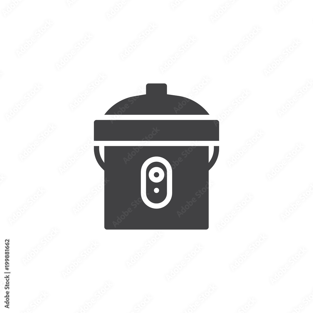 Multi cooker vector icon. filled flat sign for mobile concept and web design. Kitchenware rice cooker simple solid icon. Symbol, logo illustration. Pixel perfect vector graphics Multi cooker vector icon. filled flat sign for mobile concept and web design. Kitchenware rice cooker simple solid icon. Symbol, logo illustration. Pixel perfect vector graphics