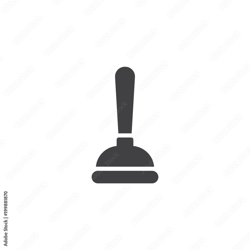 Toilet plunger vector icon. filled flat sign for mobile concept and web design. simple solid icon. Symbol, logo illustration. Pixel perfect vector graphics