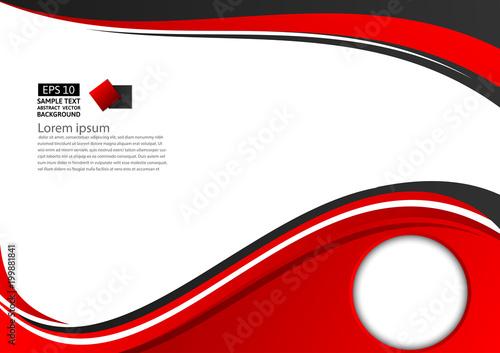 Abstract red and black geometric on white background  with copy space, Vector illustration