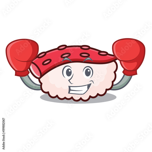 Boxing tako sushi character cartoon