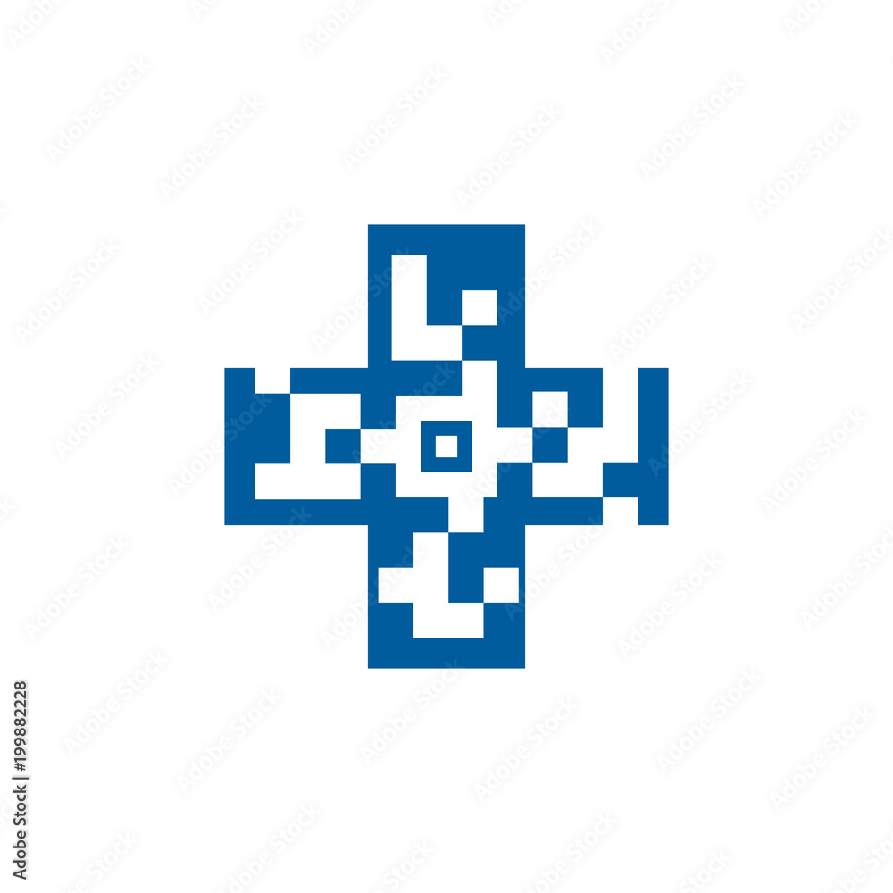 Obraz premium Barcode Medical Logo Icon Design