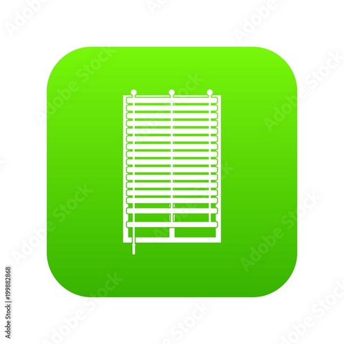 Window with wooden jalousie icon digital green