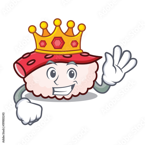 King tako sushi mascot cartoon