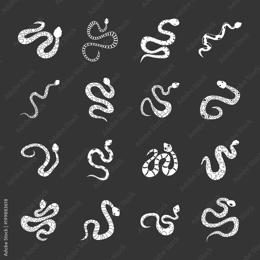 Snake icons set grey vector Snake icons set grey vector