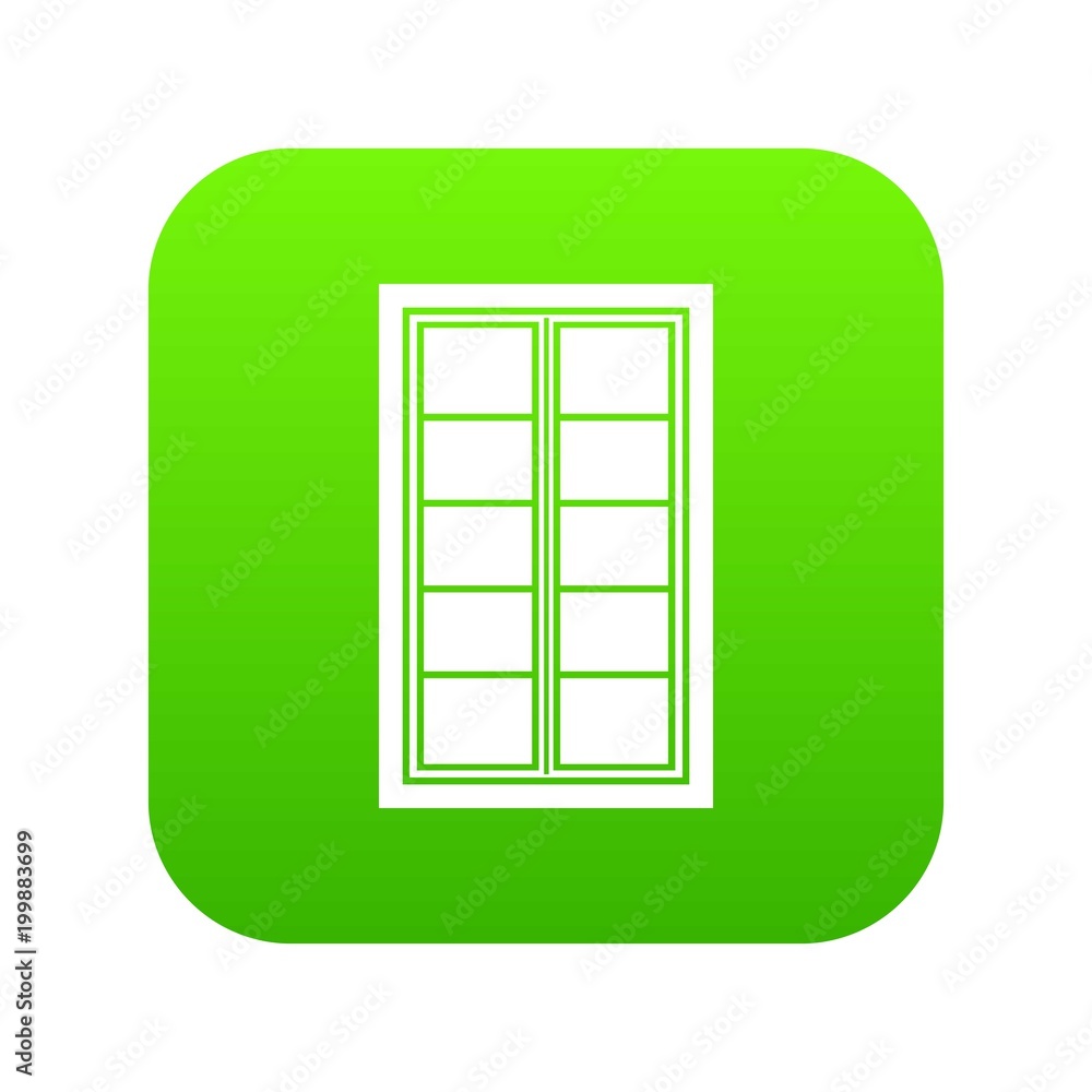 Wooden latticed window icon digital green Wooden latticed window icon digital green