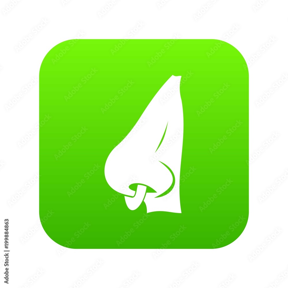 Human nose with piercing icon digital green Human nose with piercing icon digital green