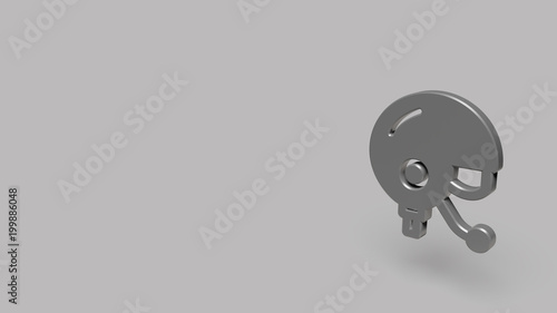 3D Icon of pilot helmet isolated on a grey background.