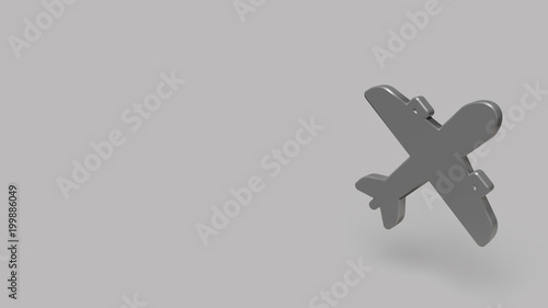 3D Icon of plan isolated on a grey background.