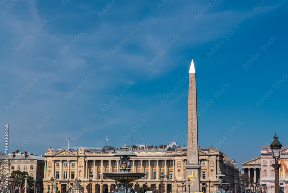 Paris, place de la Concorde, the obelisk, beautiful touristic place in the center 
