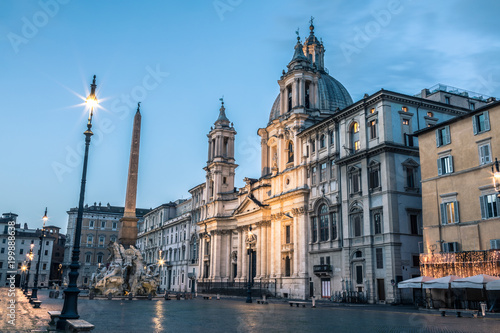 Navona square at dawn  Rome  Italy