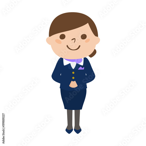 職業のイラスト 笑顔で対応する女性客室乗務員 Ca のイラスト Stock Vector Adobe Stock