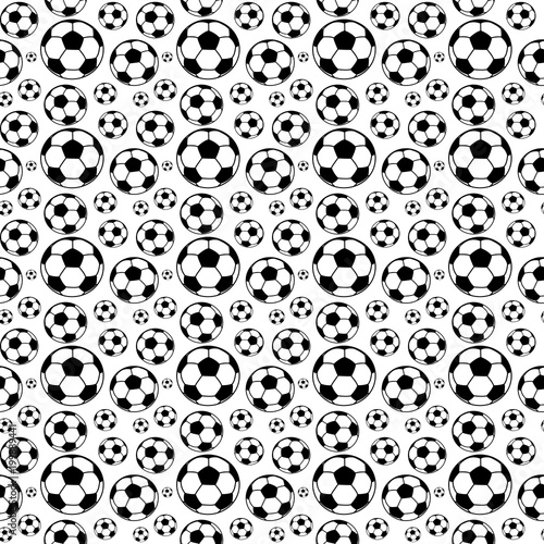 Seamless pattern with soccer balls