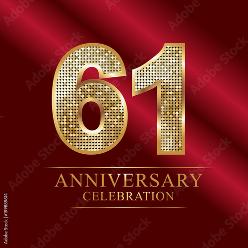 anniversary celebration logotype. 61st anniversary logo.disco numbers. photo