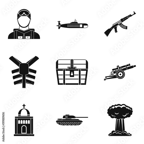 Disciplinary penalty icons set, simple style