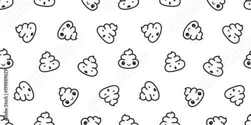 Poo Seamless pattern vector Cartoon isolated doodle illustration background wallpaper