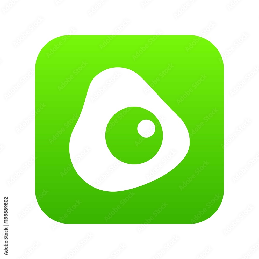 Fried egg icon digital green Fried egg icon digital green