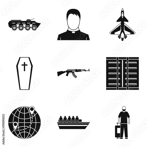 Obraz na plátně Contingent icons set, simple style